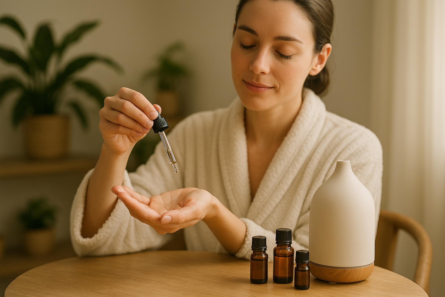 pic of someone using essential oils